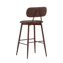 Tabouret de bar avec dossier en simili et métal TILT