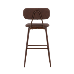 Tabouret de bar avec dossier en simili et métal TILT