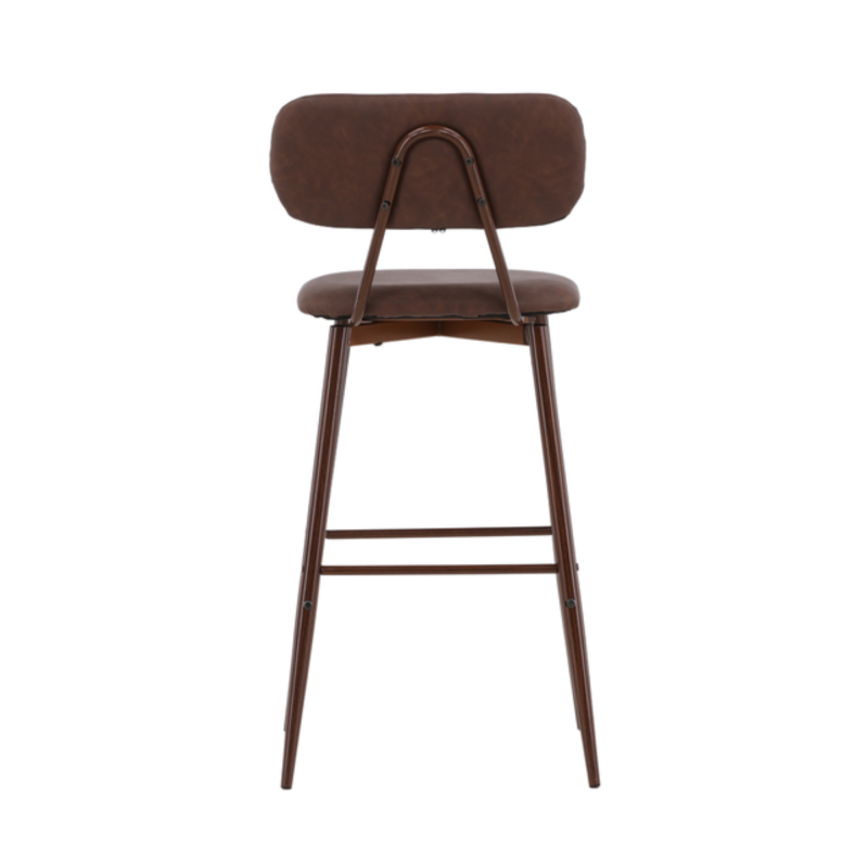 Tabouret de bar avec dossier en simili et métal TILT
