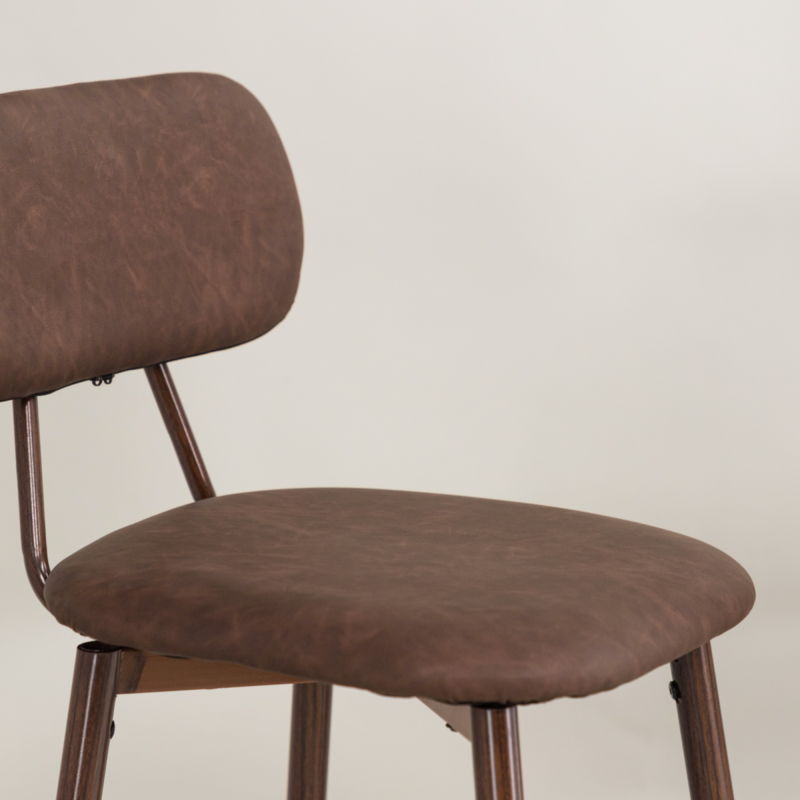 Tabouret de bar avec dossier en simili et métal TILT