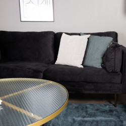 Table basse en métal doré avec plateau en verre BUBLA