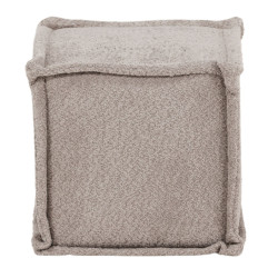 Pouf carré en polaire gris TINO