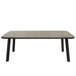 Table de jardin en plateau verre et osier ROSARIA