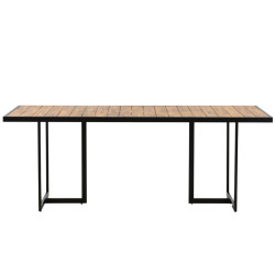 Table de jardin moderne 200x100cm en bois et métal MENDOZA