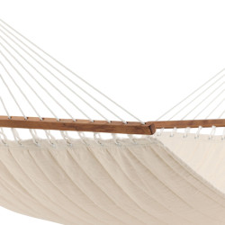 Hamac en tissu beige avec structure en bois ORAN