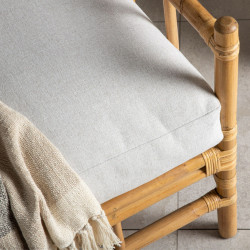 Fauteuil extérieur en bambou avec coussin beige NAKHON