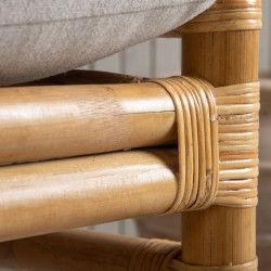 Fauteuil extérieur en bambou avec coussin beige NAKHON