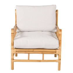Fauteuil extérieur en bambou avec coussin beige NAKHON