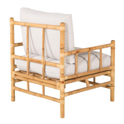 Fauteuil extérieur en bambou avec coussin beige NAKHON