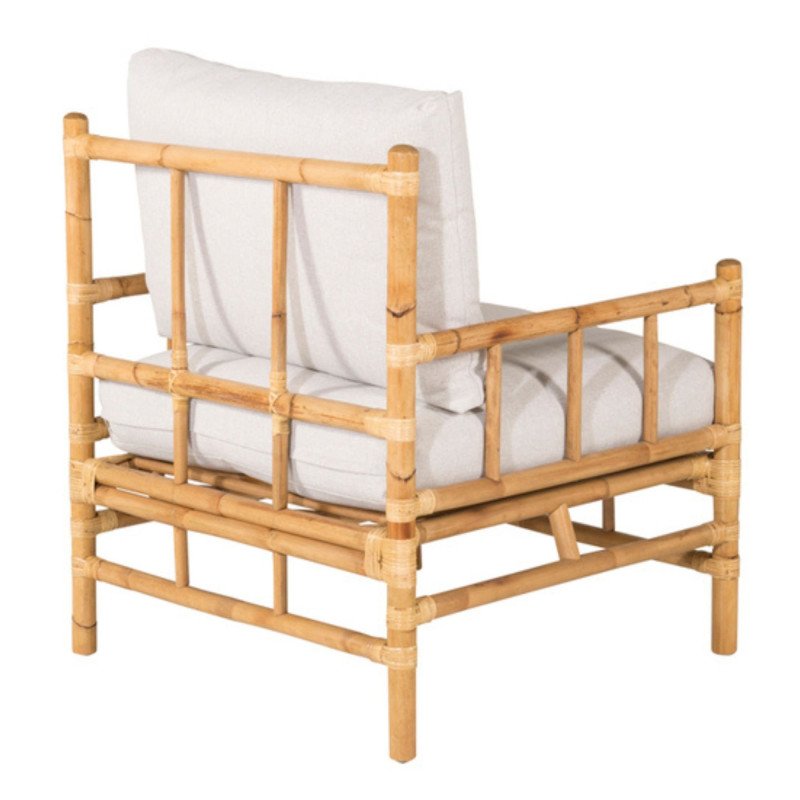 Fauteuil extérieur en bambou avec coussin beige NAKHON