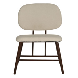 Petit fauteuil tendance en tissu bouclé beige WIOM