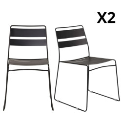 Lots de 2 chaises de jardin modernes en métal NALIMA