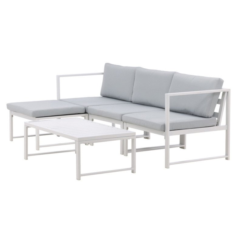 Salon de jardin moderne en aluminium avec coussins RICELLO