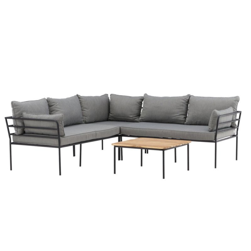 Salon de jardin canapé d'angle + table basse PACEVILLE