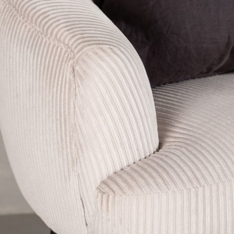 Fateuil moderne en velours côtelé beige FREDDY