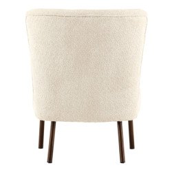 Fauteuil en tissu bouclé beige avec pieds en métal HALMO