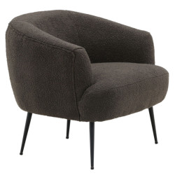 Fauteuil moderne en tissu bouclé gris FREDDY