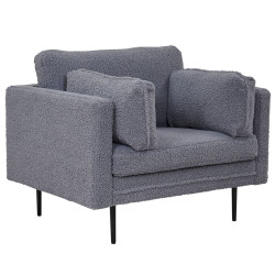Fauteuil moderne en peluche avec pieds en métal ROMEO