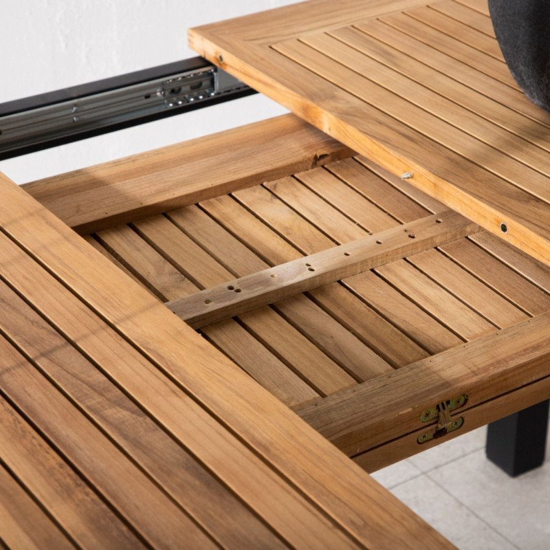 Table de jardin 160x90cm en bois et aluminium ALEXINA