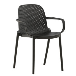 Chaise moderne en plastique durable noir ISAIH