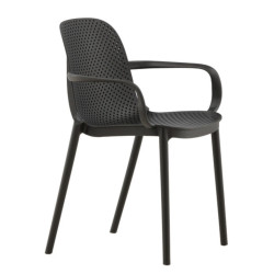 Chaise moderne en plastique durable noir ISAIH