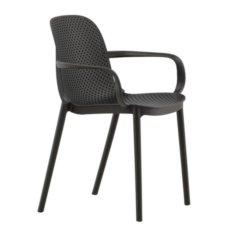 Chaise moderne en plastique durable noir ISAIH