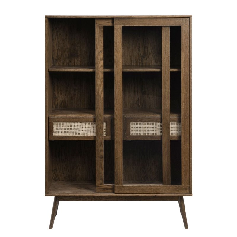 Armoire en verre 2 portes avec de nombreux tiroirs 160x110x40 CHARLEROI
