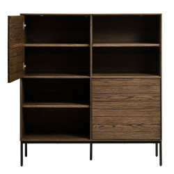 Buffet en bois brun de forme carré 132,2x122,3 SPURS