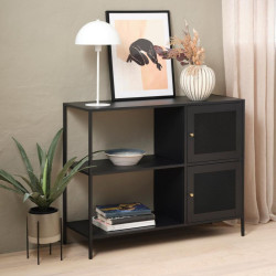 Buffet avec 2 portes 81x100cm de couleur noir FULGINI