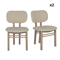 Chaise moderne en tissu bouclé et bois EZRA