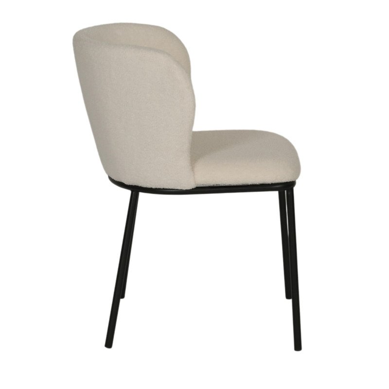 Lot de 2 chaises modernes en tissu bouclé NEYA