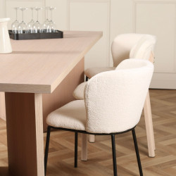 Lot de 2 chaises modernes en tissu bouclé NEYA