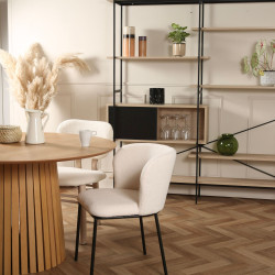 Lot de 2 chaises modernes en tissu bouclé NEYA