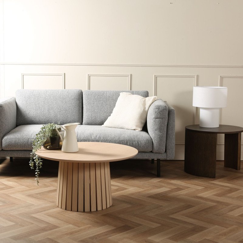 Lampe à poser élégante en lin blanc MYA