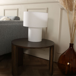 Lampe à poser élégante en lin blanc MYA