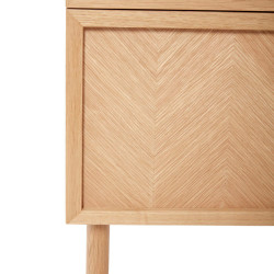 Table de chevet motif chevrons en bois PAMILA