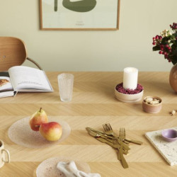Table à manger motif chevrons en bois  200x100 PAMILA