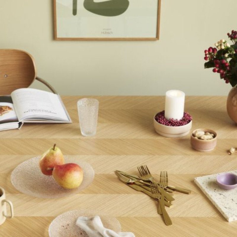 Table à manger motif chevrons en bois  200x100 PAMILA