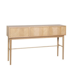 Console 3 tiroirs motif chevrons en bois  PAMILA