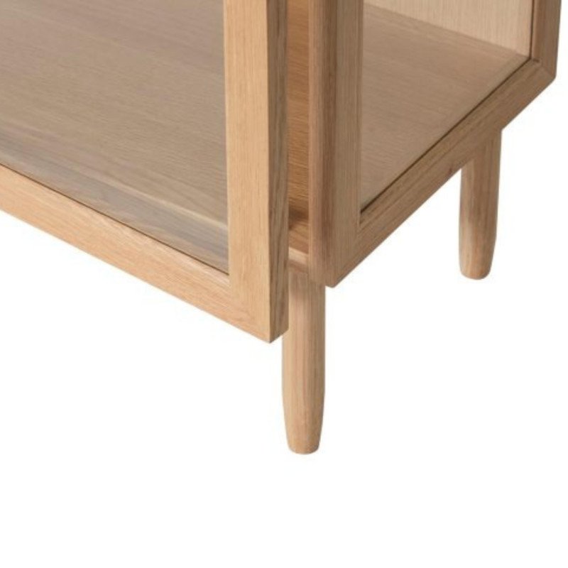 Buffet haut scandinave avec porte vitrée en bois KYOTO