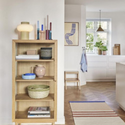 Buffet haut scandinave avec porte vitrée en bois KYOTO