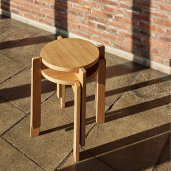 Tabouret rond 4 pieds en bois certifié BANXO