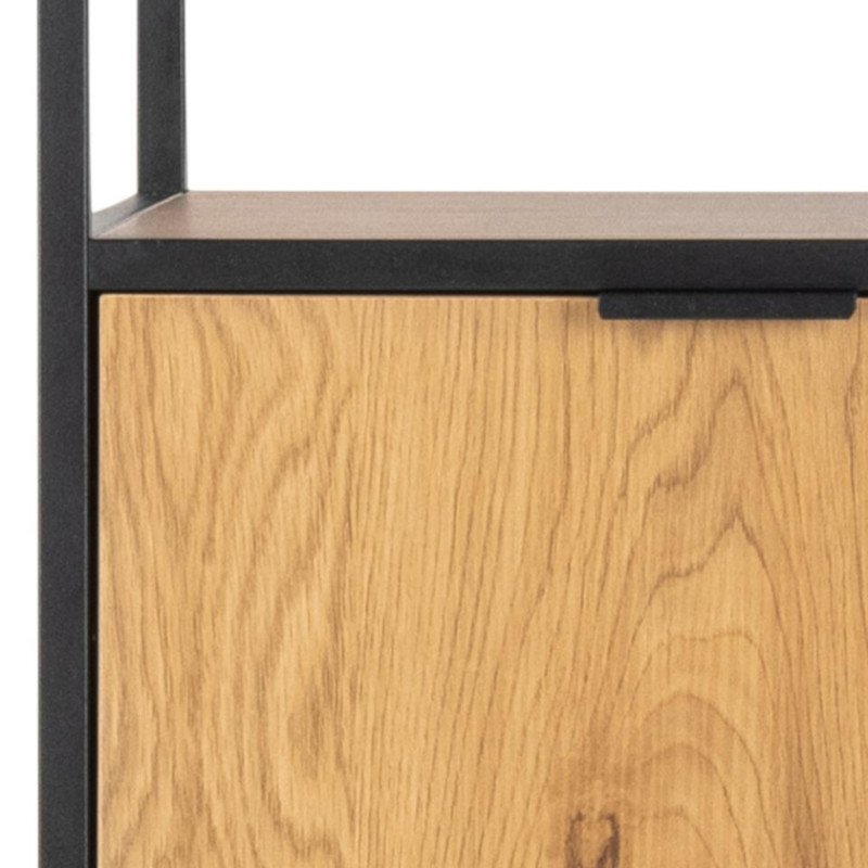 Etagère de rangement 85x40 en bois couleur nature/noir JONAVA