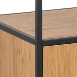 Etagère de rangement 85x40 en bois couleur nature/noir JONAVA