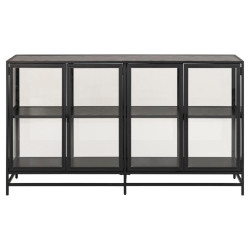 Console vitré en métal gris GULIO