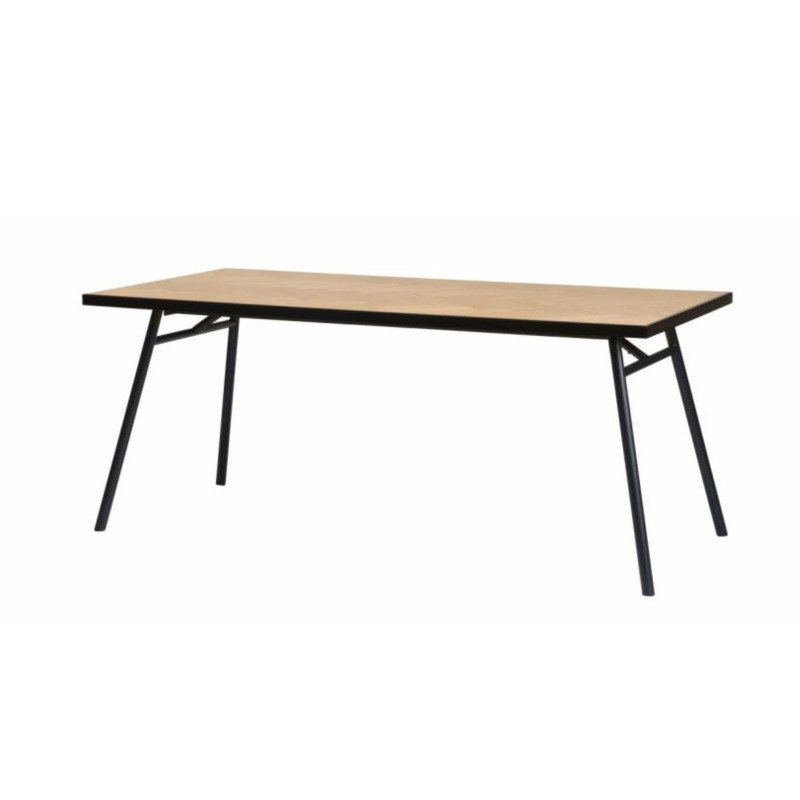 Table à manger scandinave en bois et métal noir AMBROISE