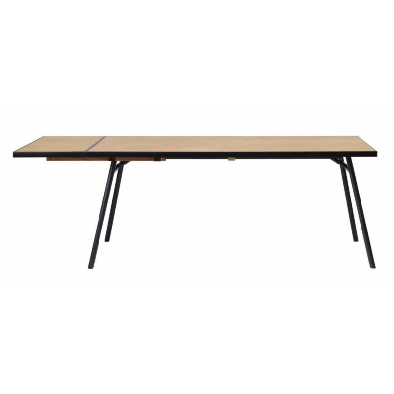 Table à manger scandinave en bois et métal noir AMBROISE