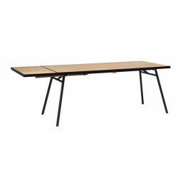 Table à manger scandinave en bois et métal noir AMBROISE