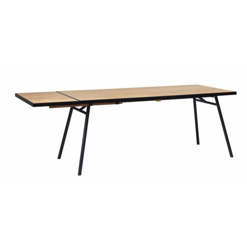 Table à manger scandinave en bois et métal noir AMBROISE