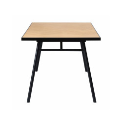 Table à manger scandinave en bois et métal noir AMBROISE